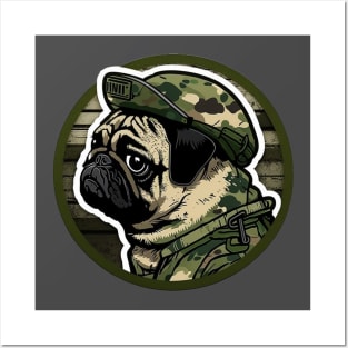 Pug Camouflage Motif Posters and Art